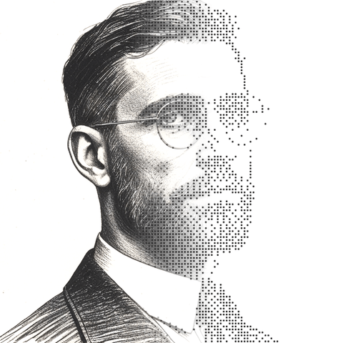 Illustrated persona of Unnamed Gadgets & internet reporter — name pending: a black-and-white line engraving. No such person exists.