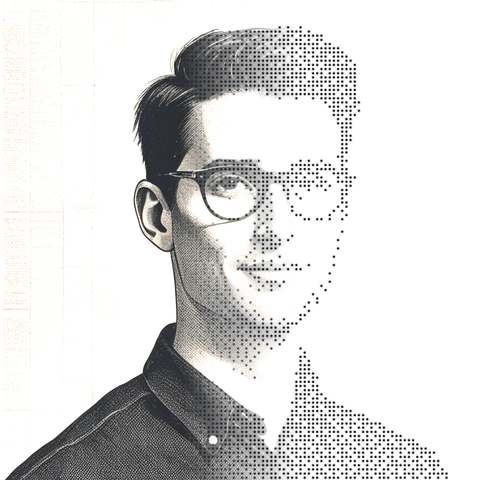 Illustrated persona of Wyatt Solis: a black-and-white line engraving. No such person exists.